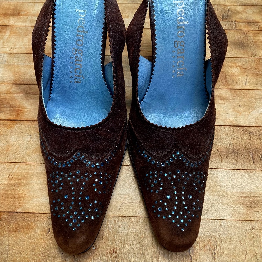 Pedro Garcia Slingback Heels Brown 7.5
